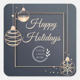 ロゴハッピーホリデーズクリスマス企業のモダン スクエアシール