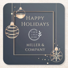 ロゴハッピーホリデーズクリスマス企業のモダン