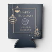 ロゴハッピーホリデーズクリスマス企業のモダン 缶クーラー (正面)