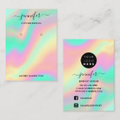 ロゴハンドメイドジュエリーカードホログラフィックミント 名刺 (正面/裏面)