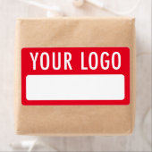 ロゴバッジシール付き一時的な名前タグ（赤） ラベル (インサイチュ)