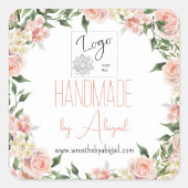ロゴバラフローラ手作りクラフトビジネスプロモーション スクエアシール (正面)