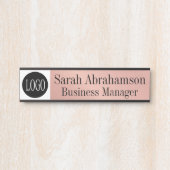 ロゴバラ企業の金ゴールドBusiness Office Door Sign サインプレート (正面)