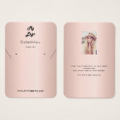 ロゴバラ金ゴールドイヤリングジュエリー写真表示カード (正面&裏面)