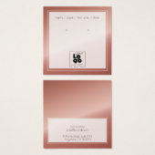 ロゴバラ金ゴールドフェイクメタリックイヤリング表示カード (正面&裏面)