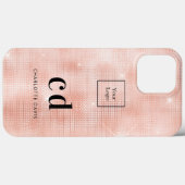 ロゴバラ金ゴールドモノグラムイニシャル事業 Case-Mate iPhoneケース (裏面 (横))