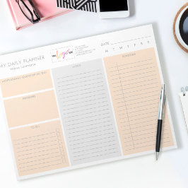 ロゴパステルオレンジアンデモダンィーナルプランナー ノートパッド