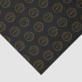 ロゴパターンの追加プロフェッショナル黒 薄葉紙 (詳細)