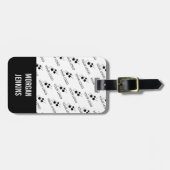 ロゴパターンを白黒にします。名前の追加 ラゲッジタグ (正面横)