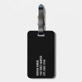 ロゴパターンを白黒にします。名前の追加 ラゲッジタグ (裏面縦)