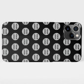 ロゴパターンシンプルロゴテンプレートブラック iPhoneケース (裏面横)