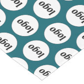 ロゴパターンビジネスブランディングティール(緑がかった色)緑 ショートテーブルランナー (コーナー)