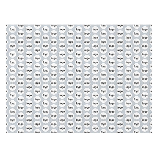 ロゴパターンビジネスブランディングパウダーブルー テーブルクロス (正面(横))