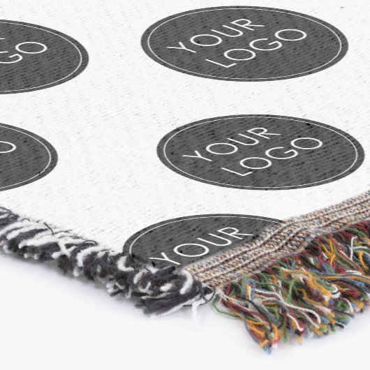 ロゴパターンビジネス企業の会社ベージュ スローブランケット (コーナー)