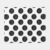 ロゴパターンビジネス会社ホワ企業のイト フリースブランケット (正面(横))