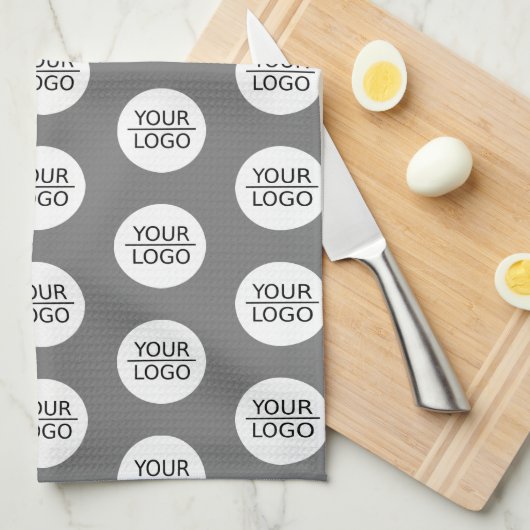 ロゴパターン会社モダンプロモーションの追加 キッチンタオル (四つ折り)