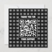ロゴパターン入りプロモーションQRコード(編集可能) サンキューカード (正面)