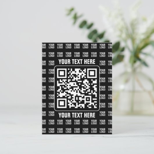 ロゴパターン入りプロモーションQRコード（編集可能） ポストカード (スタンド正面)