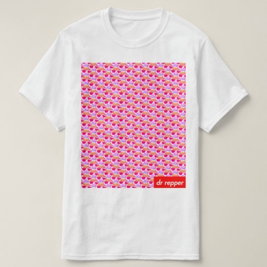 ロゴパターンvaporwave tシャツ (デザイン正面)