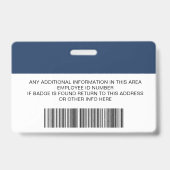 ロゴパーソナライズされたと写真が付いたバーコードIDカード バッジ (裏面)