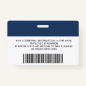 ロゴパーソナライズされたと写真が付いたバーコードIDカード バッジ (裏面)