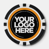 ロゴパーソナライズされたと文字オクールレンジ ポーカーチップ (正面)