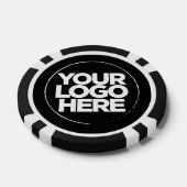 ロゴパーソナライズされたと文字クール白黒 ポーカーチップ (シングル)