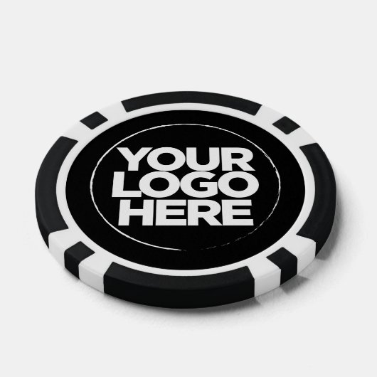 ロゴパーソナライズされたと文字クール白黒 ポーカーチップ (シングル)