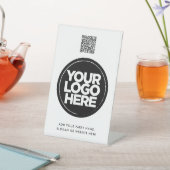 ロゴパーソナライズされたと文字シンプルQrコード 台座サイン (インサイチュ)