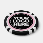 ロゴパーソナライズされたと文字パステルクールピンク ポーカーチップ (シングル)