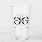 ロゴパーソナライズされたと文字ビアグラス タンブラーグラス (裏面)