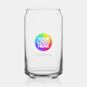 ロゴパーソナライズされたと文字ビジネスグラス ガラス缶 (正面)