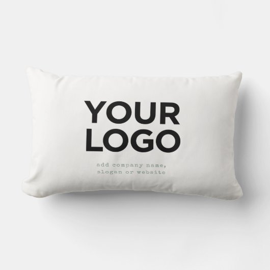 ロゴパーソナライズされたと文字企業の ランバークッション (正面)