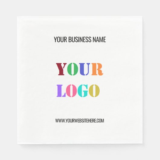 ロゴパーソナライズされたと文字会社ナプキンス スタンダードランチョンナプキン (正面)