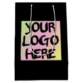 ロゴパーソナライズされたと文字紙のショッピングバッグ ミディアムペーパーバッグ (裏面)