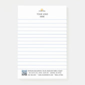 ロゴパーソナライズされたとQRコードが並ぶ ポストイット (正面)