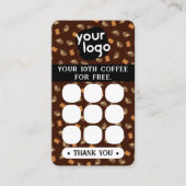 ロゴパーソナライズされたとQRコードコーヒーロイヤリティカード 名刺 (正面)