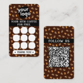 ロゴパーソナライズされたとQRコードコーヒーロイヤリティカード 名刺 (正面/裏面)