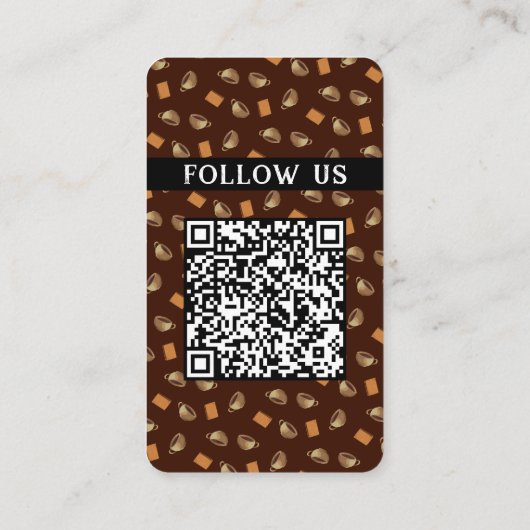 ロゴパーソナライズされたとQRコードコーヒーロイヤリティカード 名刺 (裏面)