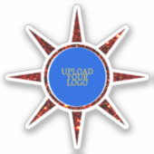 ロゴパーソナライズされたの明るい太陽 シール (正面)