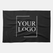 ロゴパーソナライズされたキープサケファームハウス白黒 キッチンタオル (横)