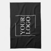 ロゴパーソナライズされたキープサケファームハウス白黒 キッチンタオル (縦)