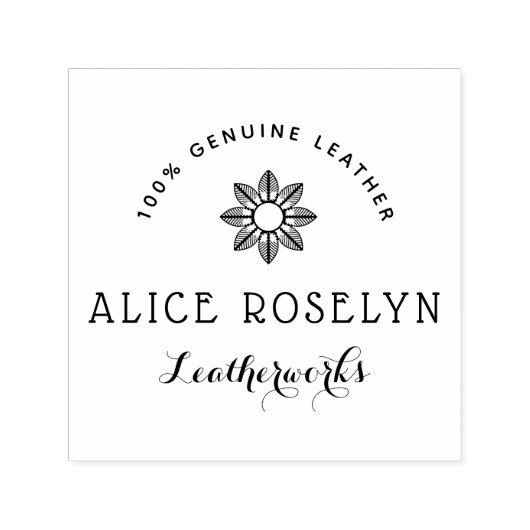 ロゴパーソナライズされたスクリプトleatherworks business セルフインキングスタンプ (デザイン)