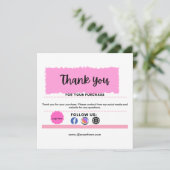 ロゴパーソナライズされたソーシャルメディアアイコン サンキューカード (スタンド正面)