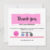 ロゴパーソナライズされたソーシャルメディアアイコン サンキューカード (正面)