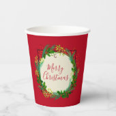 ロゴパーソナライズされたドメエレガントリークリスマス 紙コップ (正面)