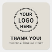 ロゴパーソナライズされたビジネスありがとうございます スクエアシール (正面)