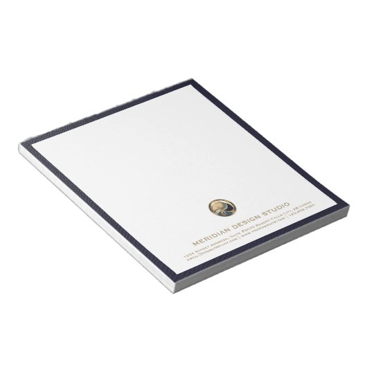 ロゴパーソナライズされたビジネスのメモ帳 ノートパッド (アングル)