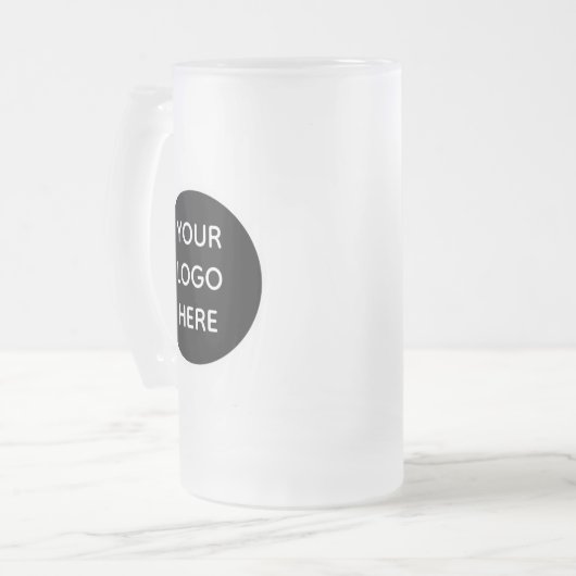 ロゴパーソナライズされたビジネス会社スクリプトビール フロストグラスビールジョッキ (正面左)