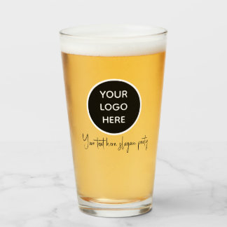 ロゴパーソナライズされたビジネス文字ブラックスクリプトビール タンブラーグラス